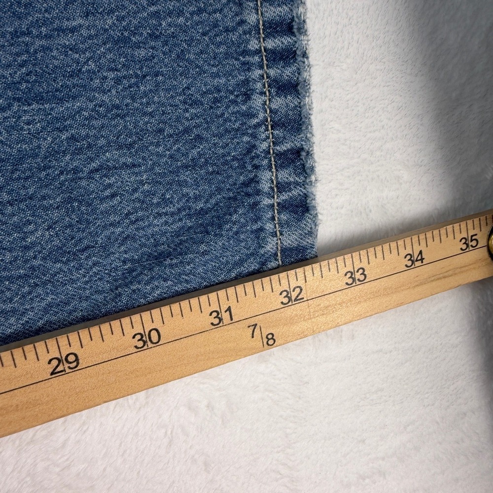 Cello 13 Jeans Low Baggy 90s Straight Wide Leg Distressed Denim Medium Wash Blue - Picture 14 of 15